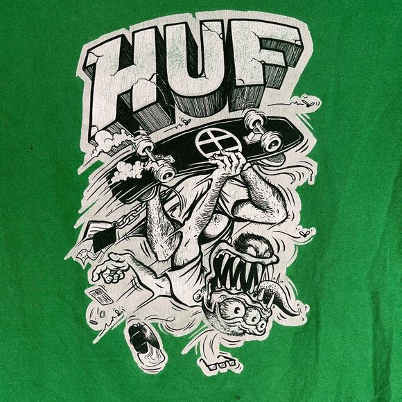 Huf‎ Shirt Medium Mens Skateboard Retro Skater Design Casual Streetwear - Picture 1 of 10